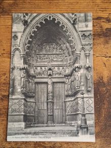 Old Postcard Cathedrale Porche de la Vierge-Mere, Amiens, France - free standard postage