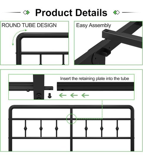 King Size Bed Frame 5ft with Headboard and Footboard