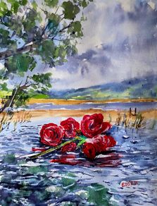 rose is lost watercolour