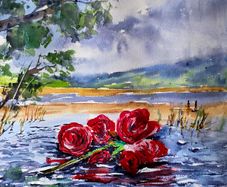 rose is lost watercolour