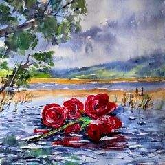 rose is lost watercolour