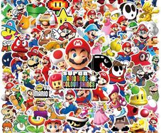 100Pcs Cartoon Super Mario Game Stickers Laptop Notebook Skateboard Fridge Phone Waterproof Decal Sticker Kids Toys