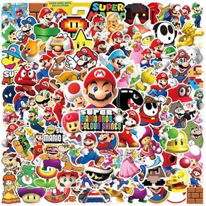 100Pcs Cartoon Super Mario Game Stickers Laptop Notebook Skateboard Fridge Phone Waterproof Decal Sticker Kids Toys