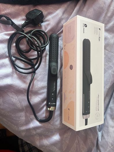 Brand new 2 in 1 curling iron tool coolfan technology ceramic hair straightener 5 speed