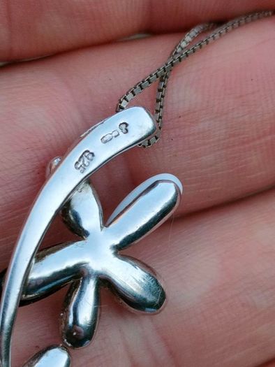 925 silver Flower pendant set