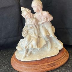 Vintage Capodimonte Style Porcelain Boy and Girl Signed A Belcari
