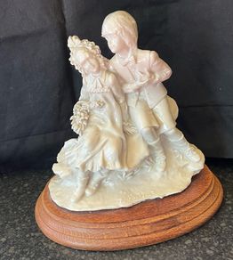 Vintage Capodimonte Style Porcelain Boy and Girl Signed A Belcari