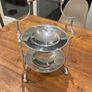 G.W.S George Wish EPNS silverplate 2 Tier Cake Stand Rare Cane Handle Image 4
