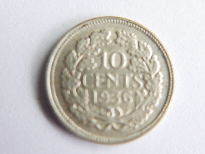 Netherlands, Wilhelmina I, 10 Cents, 1919-36-37, Silver Coins