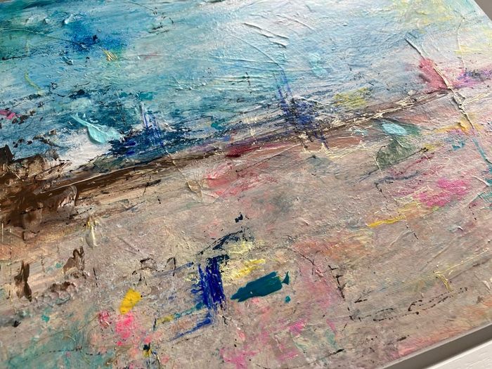 Original Seascape Painting Brittas bay beach Wicklow inspired Original Beachscape in Abstract