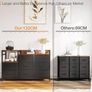 Chest of Drawers Bedroom, 8 Fabric Drawers, Retro Color, 30x132x88cm Contains 2 USB & 2 AC Ports Sockets, Storage Dresser with 8 Fabric Drawers Suitable for Bedrooms, Living Rooms Image 2