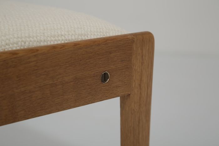 Vintage Studio Donegal Tweed and Oak Stool, 1960s.
