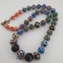 Antique Venetian Style Thousand Skunk Eyes Glass Beads Necklace Image 3