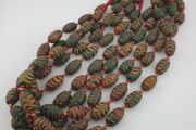 Antique Venetian Style Feather Desgin &amp; Venetian WhiteHeart Glass Beads Necklace