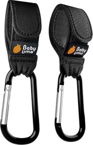 Buggy Clips by Baby Uma - Triple Award Winning: MadeForMums & LovedbyParents Awards. Hook Your Shopping Bags, Handbag or Change Bag on Your Stroller, Pram or Pushchair - Black, 2 Pack