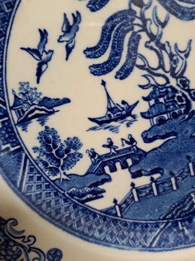Antique Blue Willow Side Plate 1850 to 1890