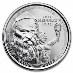 2021 Gibraltar 1 Pound 1 oz Silver Bullion Coin - Perseus with the Head of Medusa BU (In Capsule)