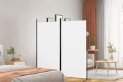 2-Panel Room Divider White 175x180 cm Fabric