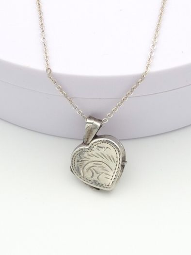 Vintage 925 Sterling Silver Locket Necklace