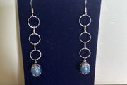 Blue pearl drop earrings -handmade