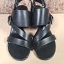 womens RALPH LAUREN sandals black leather block heels strappy buckle shoes Size UK 3.5 B EU 36.5 Image 3