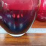 Beautiful Collection of Three Vintage Hand-Blown Gourd/Bottle-Shaped Vases in Dark Red, Red and Orange Transparent Glass, Excellent Condition Image 9