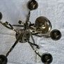 Price drop Vintage brushed steel 5 arm chandelier/pendant fitting Image 2