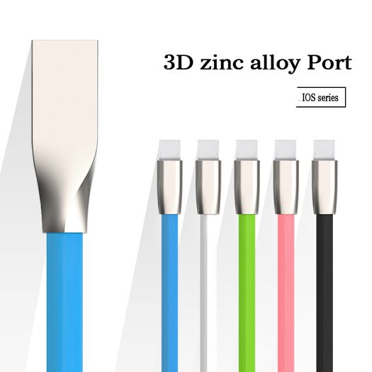 Blue 1m Zinc Alloy Data Sync / Lightning USB Cable for iPhone 7 6 6s Plus 5