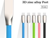 Blue 1m Zinc Alloy Data Sync / Lightning USB Cable for iPhone 7 6 6s Plus 5