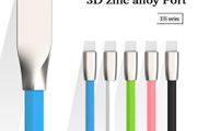 Blue 1m Zinc Alloy Data Sync / Lightning USB Cable for iPhone 7 6 6s Plus 5