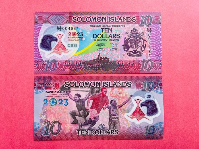 Solomon Islands  10 Dollars  2023  Pick 39 Commemorative Issue  17th Pacific  Games  Polymer Plastic.  ( Uncirculated )