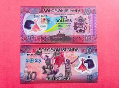 Solomon Islands  10 Dollars  2023  Pick 39 Commemorative Issue  17th Pacific  Games  Polymer Plastic.  ( Uncirculated )