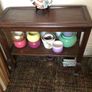 Beautiful 2 tier inlaid wooden side table Image 2