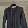 Grey Lace-Up Front Knit Jumper - Size XS/S Image 3