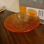 Amber Coloured Textured Glass Bowl - Handmade In Italy - 16cm - Boxed Image 7