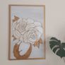 Original Mixed-Media Botanical Painting on Canvas - White & Gold Textured Floral Wall Art Image 7