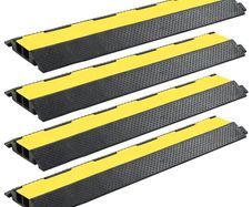 Cable Protector Ramps 4 pcs 2 Channels Rubber 101.5 cm