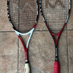 Two squash racquets