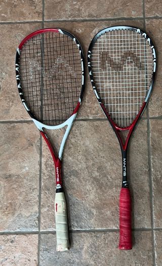 Two squash racquets
