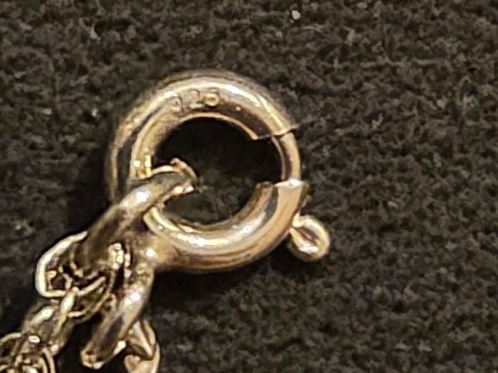 925 Sterling Silver Enamel Pendant Necklace