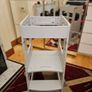 KiddyMoon Toddler Learning Tower, Montessori Kitchen Step Stool, Height Adjustable (3 Levels), Safety Rail, Light Grey Image 6