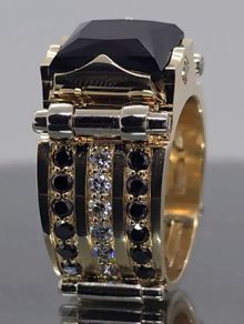 Men 18K Gold Ring with 24 diamonds_Brand New_Limited Edition
