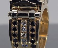 Men 18K Gold Ring with 24 diamonds_Brand New_Limited Edition