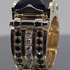 Men 18K Gold Ring with 24 diamonds_Brand New_Limited Edition