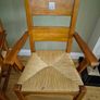 2 Solid Wood Chairs with Woven Seats Image 2