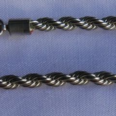 Vintage Silver Plated Rope Chain Bracelet 8inch