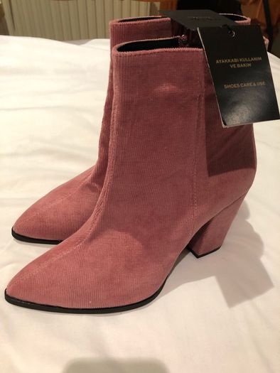 Pink Corduroy Boots