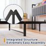 3ft Upholstered Bed Frame with Charging Station/USB Ports and LED Lights Image 3