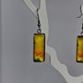 Yellow Lily Cabochon Rectangular Earrings Image 9