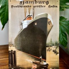 Retro maritime tin sign wall decor